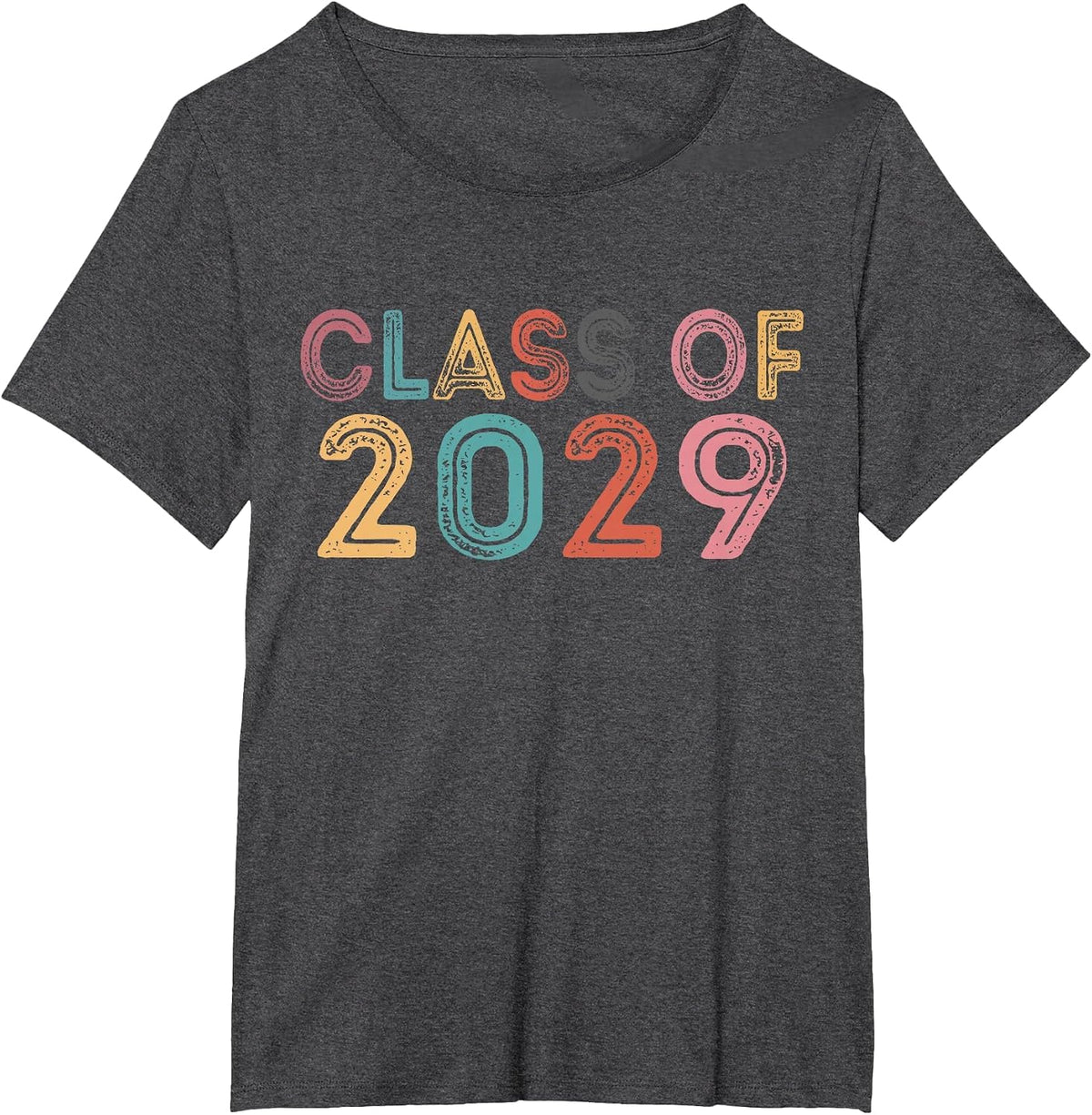 Class of 2029 Grow with Me Graduation 2029 T-Shirt - Dark Heather Grey
