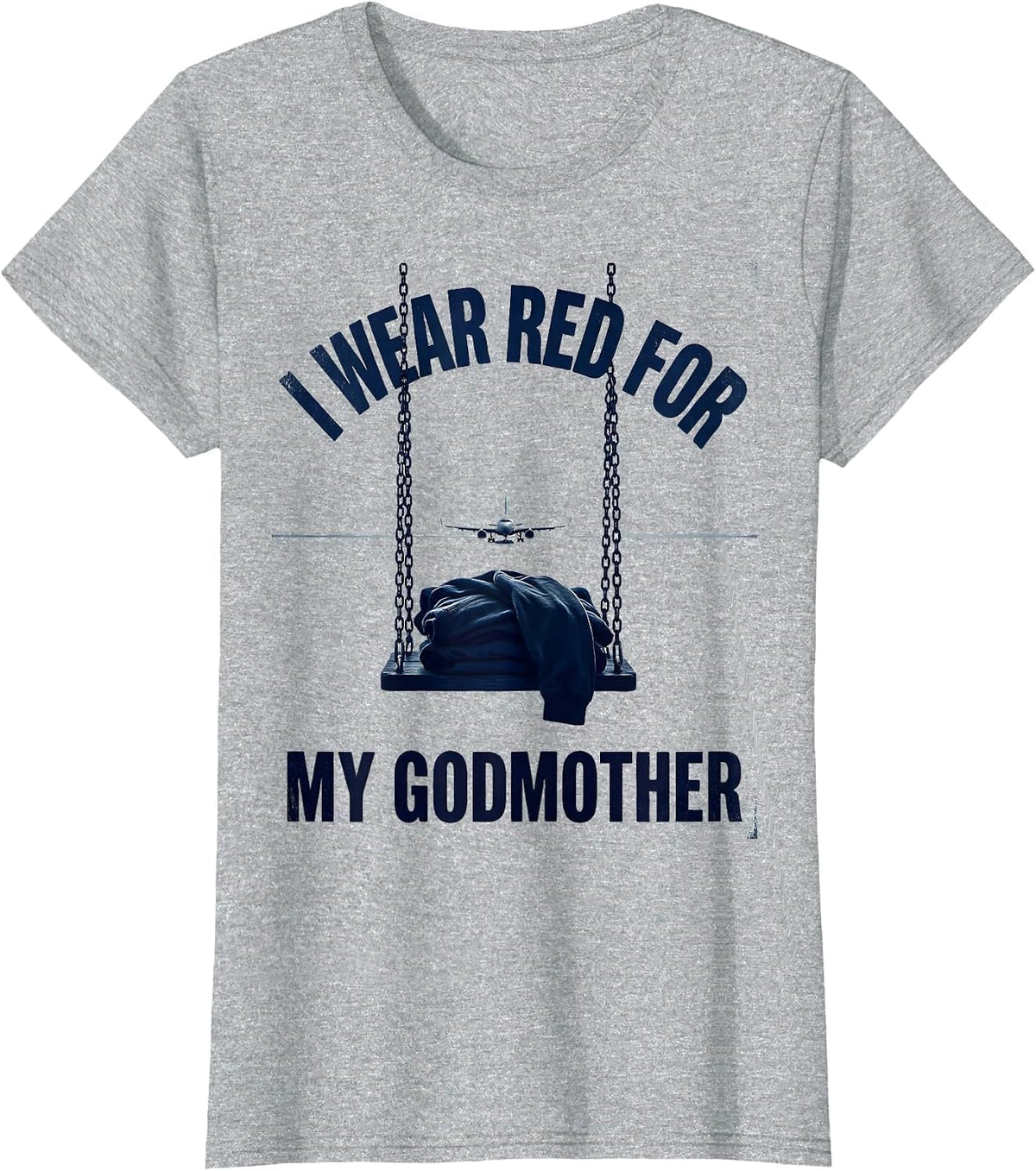 Women's I Wear Red For My Godmother Military Red Friday Tribute T-Shirt - Heather Grey