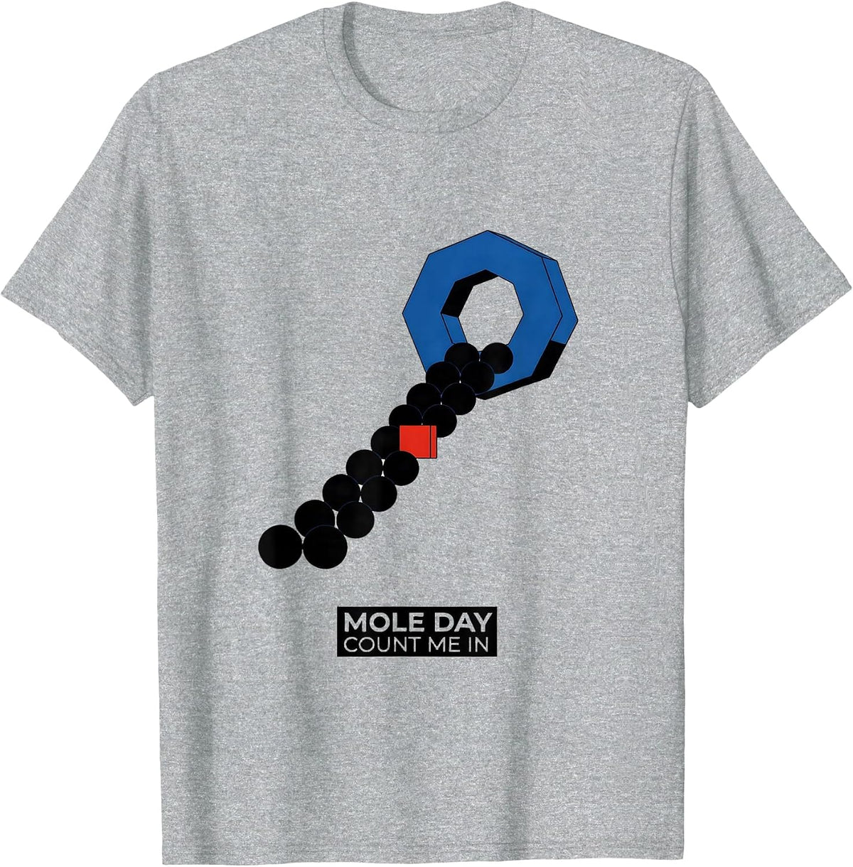 Men's Mole Day Count Me In Bauhaus Modernist Science Teacher T-Shirt - Heather Grey