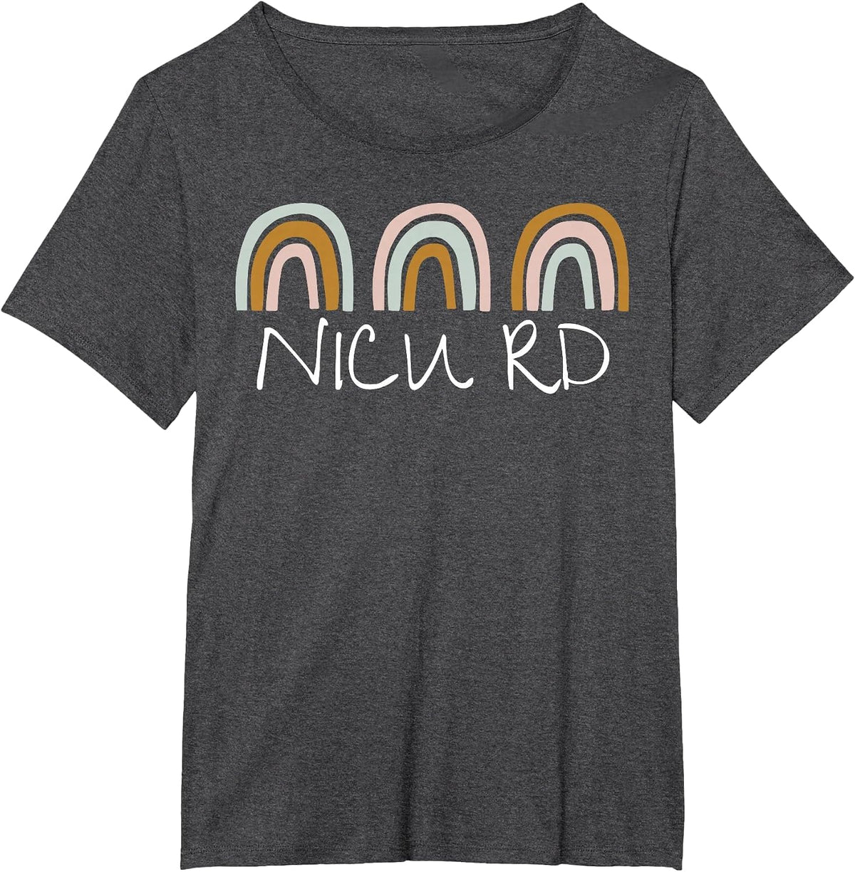 Retro Rainbow NICU RD Registered Dietitian Nutritionists T-Shirt - Dark Heather Grey