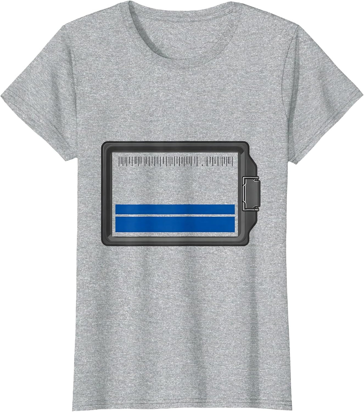 Service Plate Thin Blue Line Police Support Tribute T-Shirt - Heather Grey