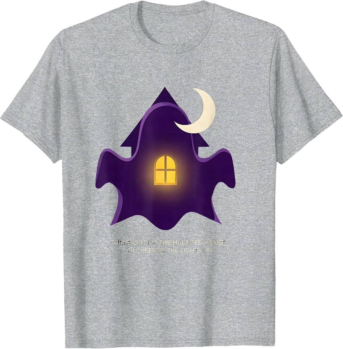 Men's Turns Out I'm The Haunted House Ghost Mental Health T-Shirt - Heather Grey
