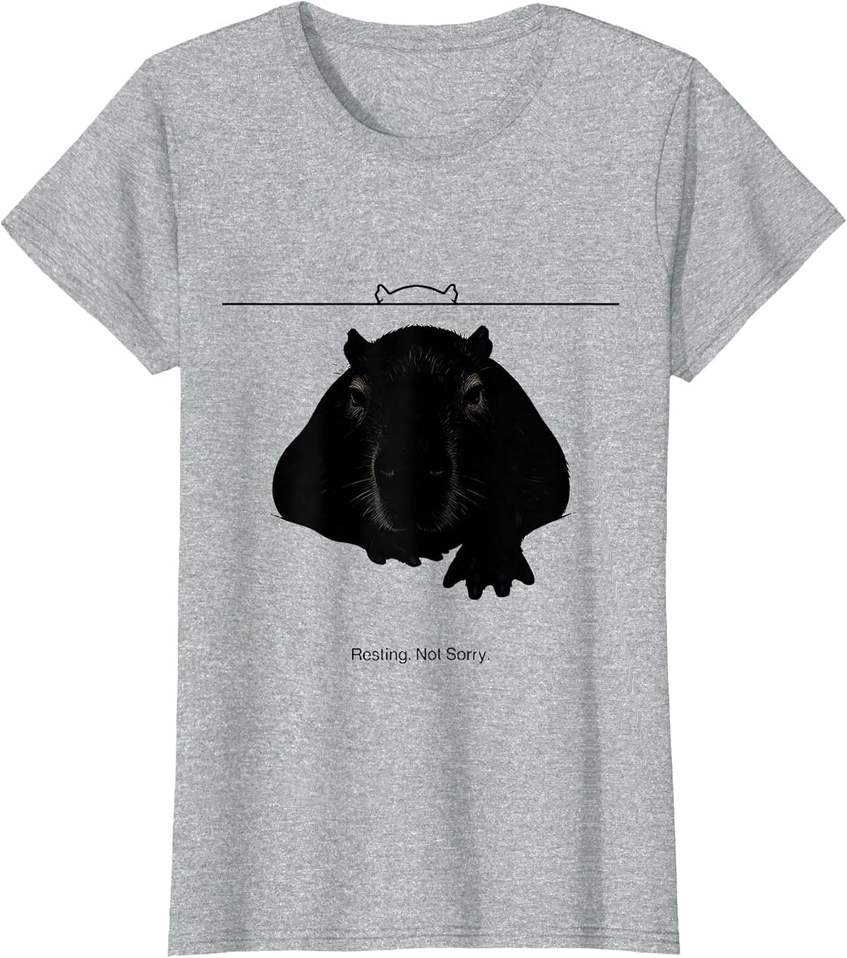 Women's Resting Not Sorry Cute Capybara Sleepybara Pajama T-Shirt - Heather Grey