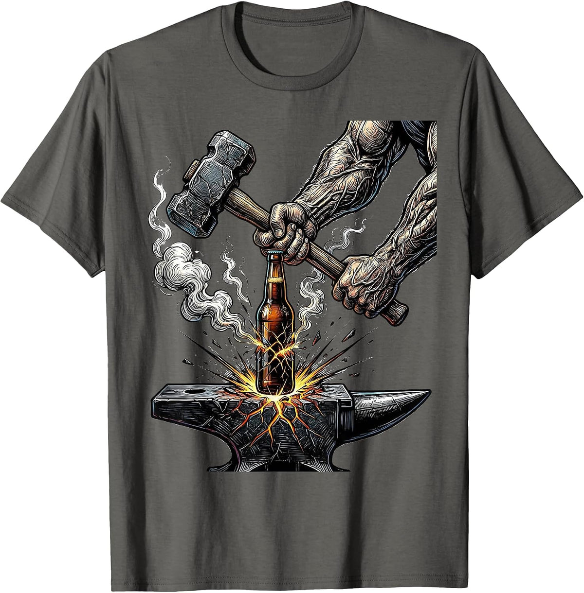 Blacksmith Beer Forge Graphic Tee T-Shirt - Asphalt Grey