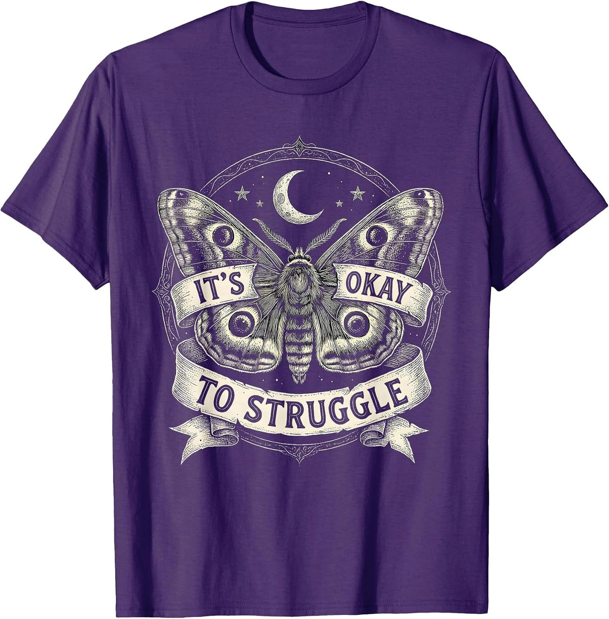 Men's It's Okay To Struggle Mental Health Matters Design T-Shirt - Purple