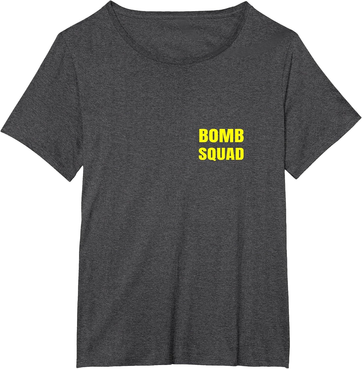 Bomb Squad Front and Back Dual Side Print Police Uniform T-Shirt - Dark Heather Grey