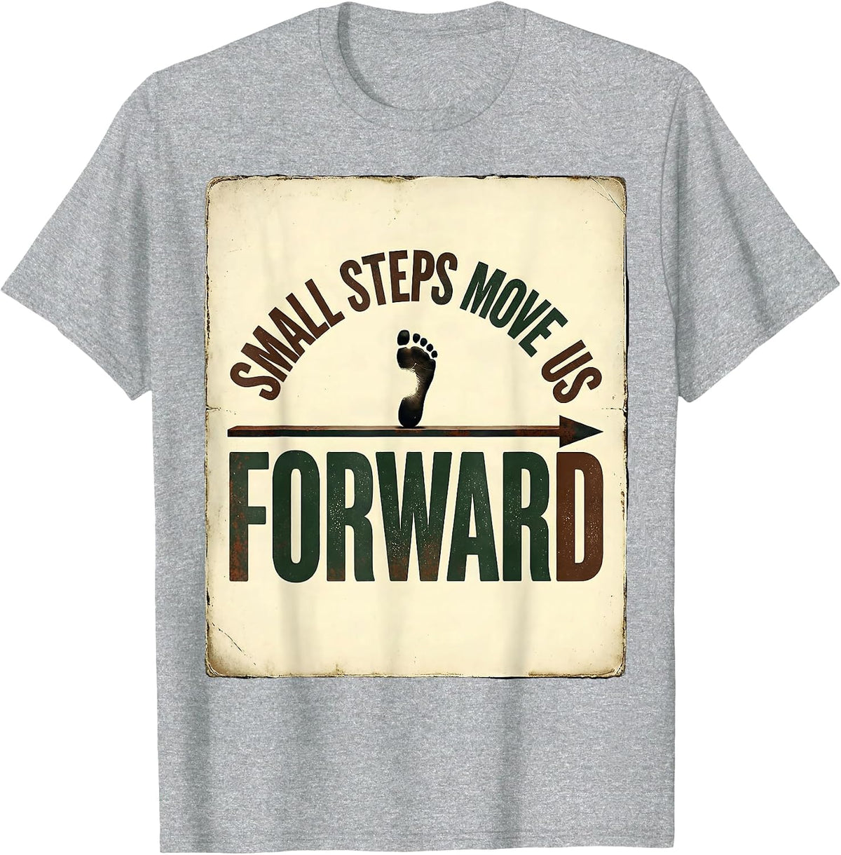 Men's Small Steps Move Us Forward Vintage Occupational Therapy OT T-Shirt - Heather Grey