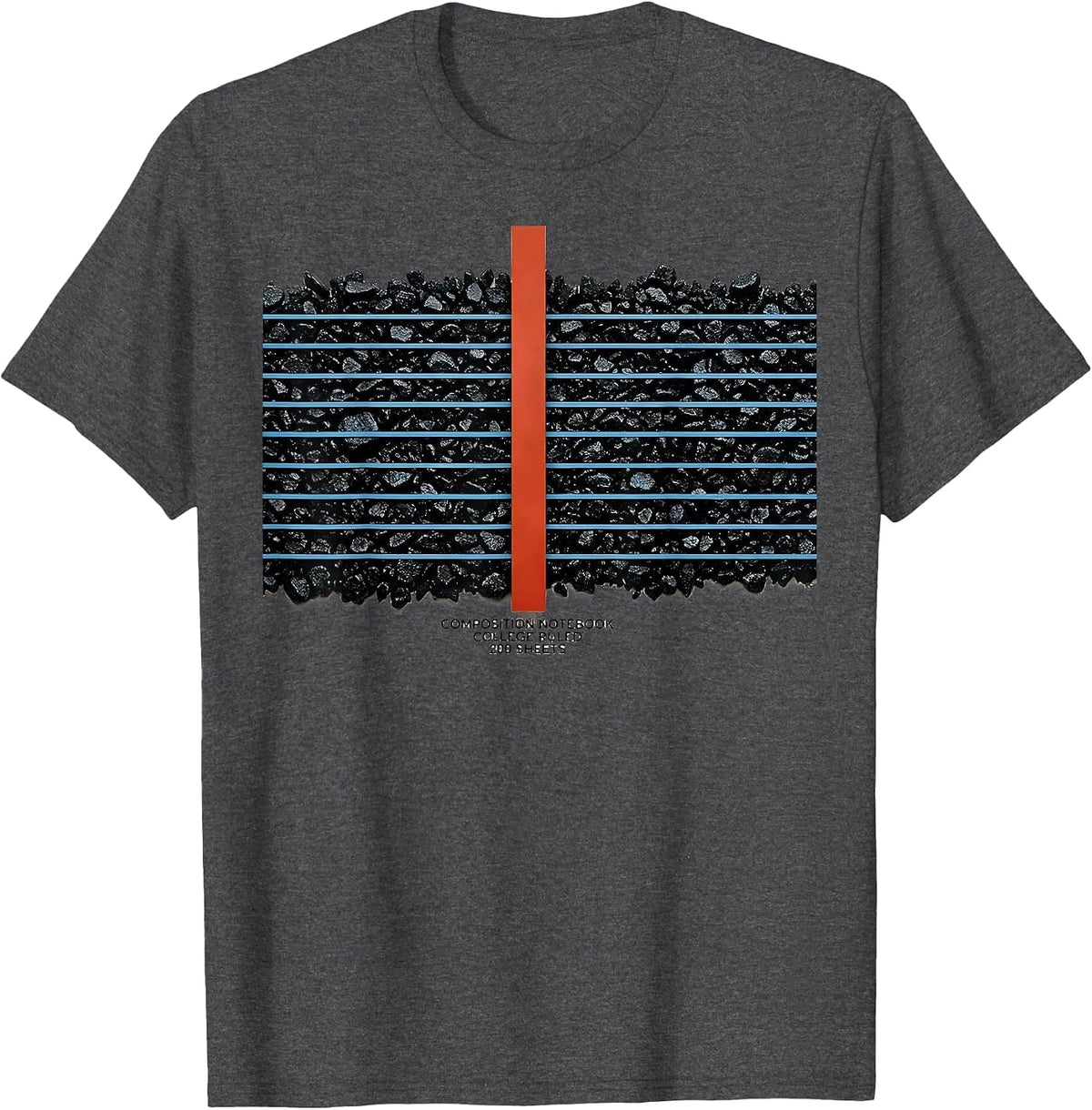 Men's Composition Notebook College Ruled 200 Sheets Teacher T-Shirt - Dark Heather Grey