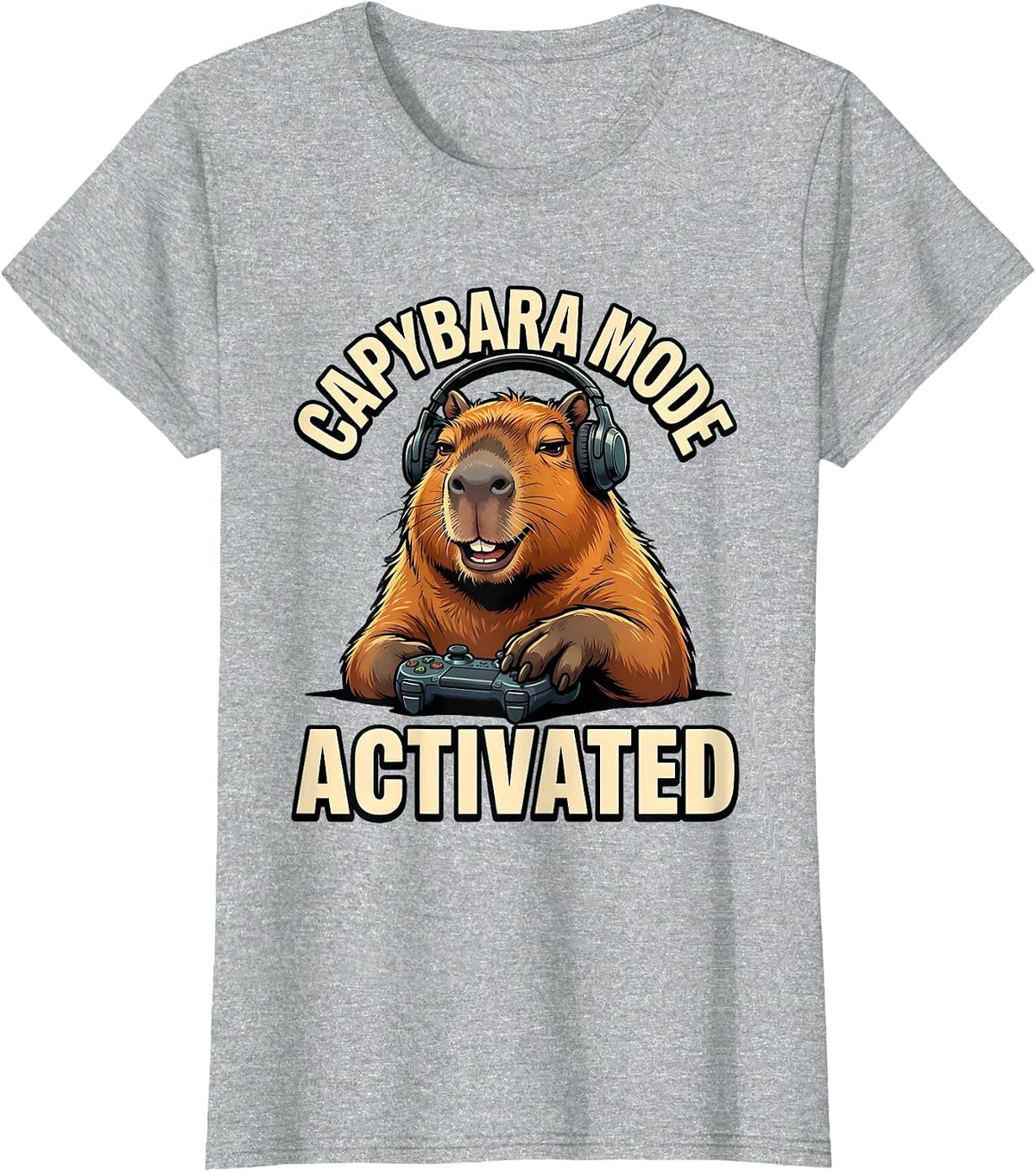 Women's Capybara Mode Activated Funny Gamer Meme Internet Humor T-Shirt - Heather Grey