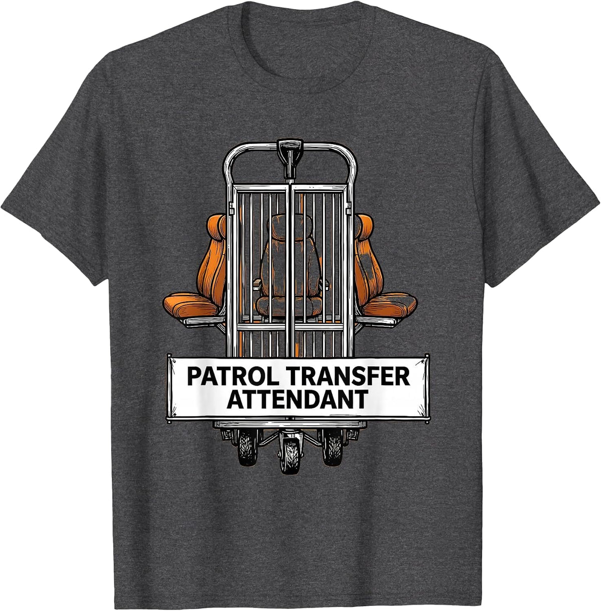 Men's Patrol Transfer Attendant Exploded View Technical Police T-Shirt - Dark Heather Grey