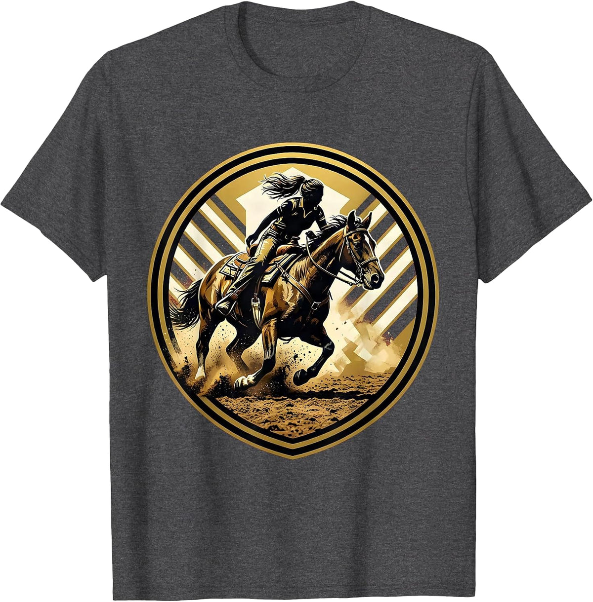 Men's Rodeo Barrel Racer Dusty Arena Graphic T-Shirt - Dark Heather Grey