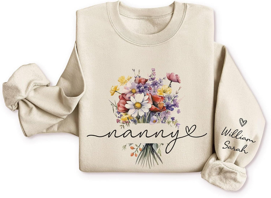 Personalized Mama Sweatshirt, Custom Sweatshirts For Women, Custom Mom Sweatshirt With Kidnames 1 - Ds1-nanny