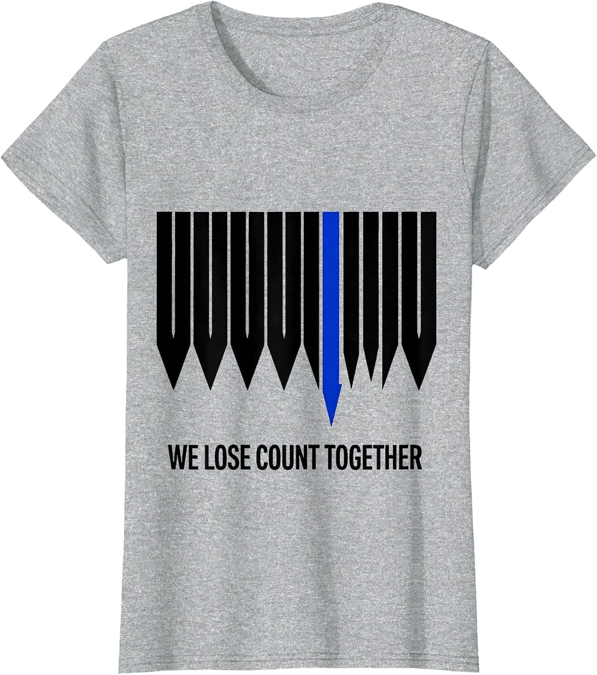 We Lose Count Together Funny Line Dance Group Humor T-Shirt - Heather Grey