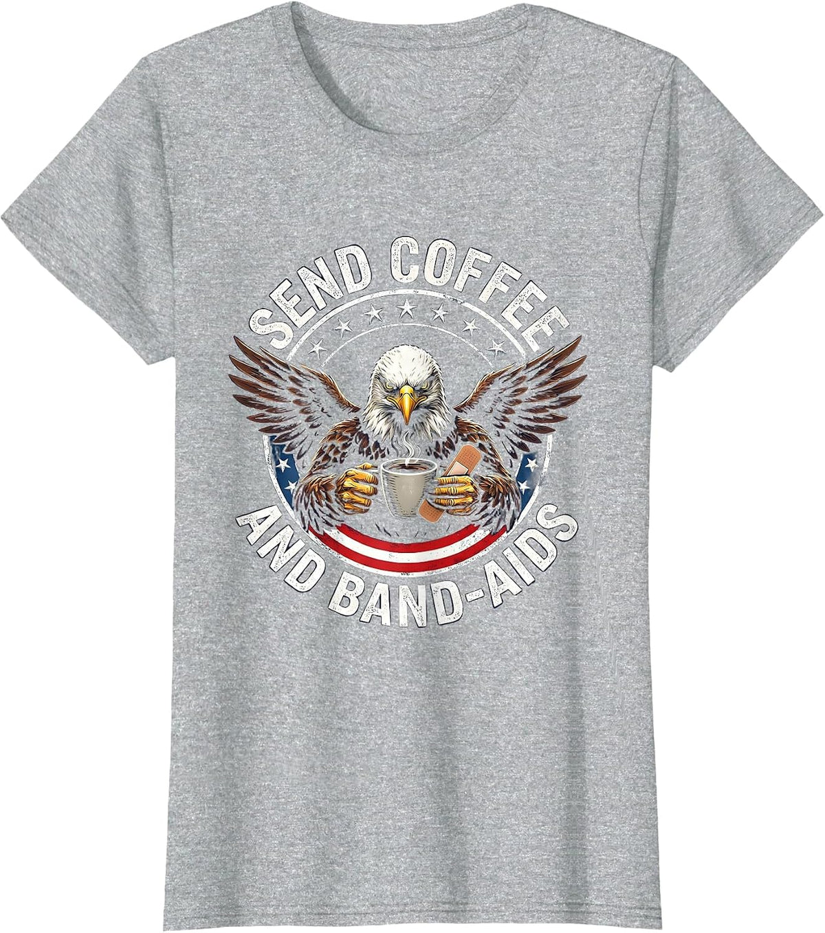 Send Coffee and Band-Aids Preschool Teacher Design T-Shirt - Heather Grey