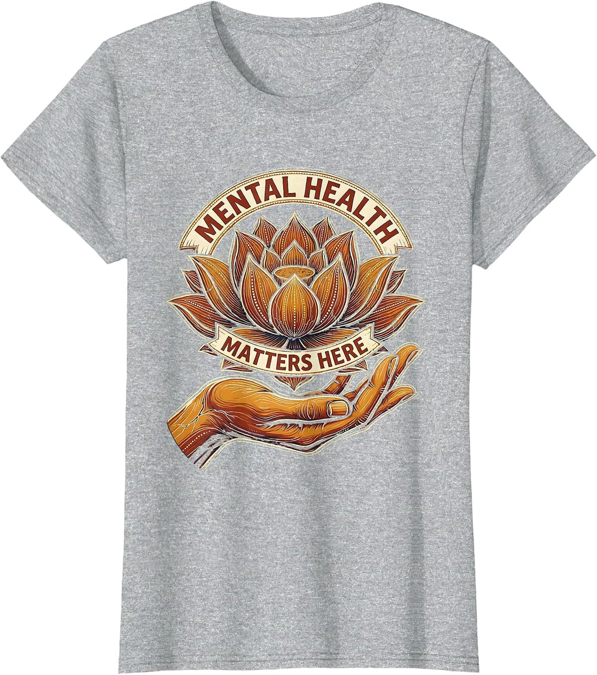 Mental Health Matters Here School Counselor Design T-Shirt - Heather Grey
