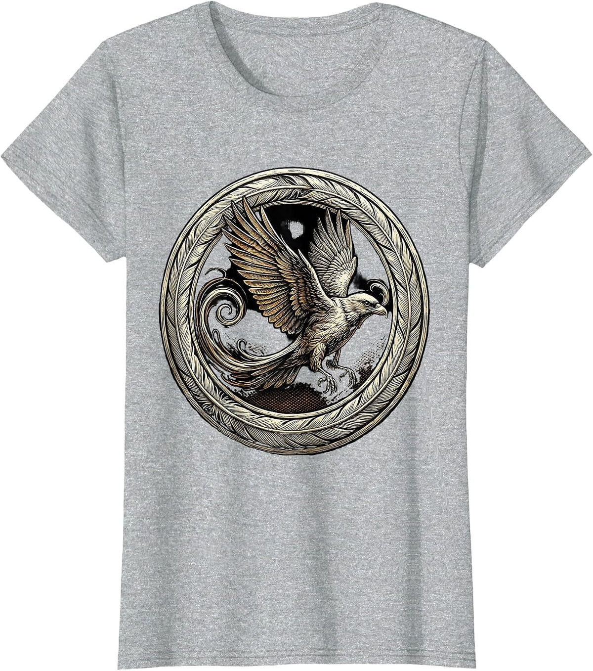 Women's English Teacher Cursive Bird Transformation Art T-Shirt - Heather Grey