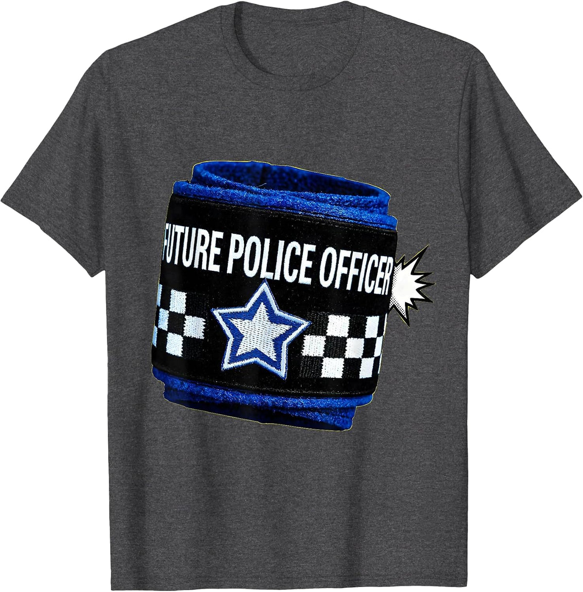 Men's Future Police Officer Pop Art Halloween Costume Kids T-Shirt - Dark Heather Grey
