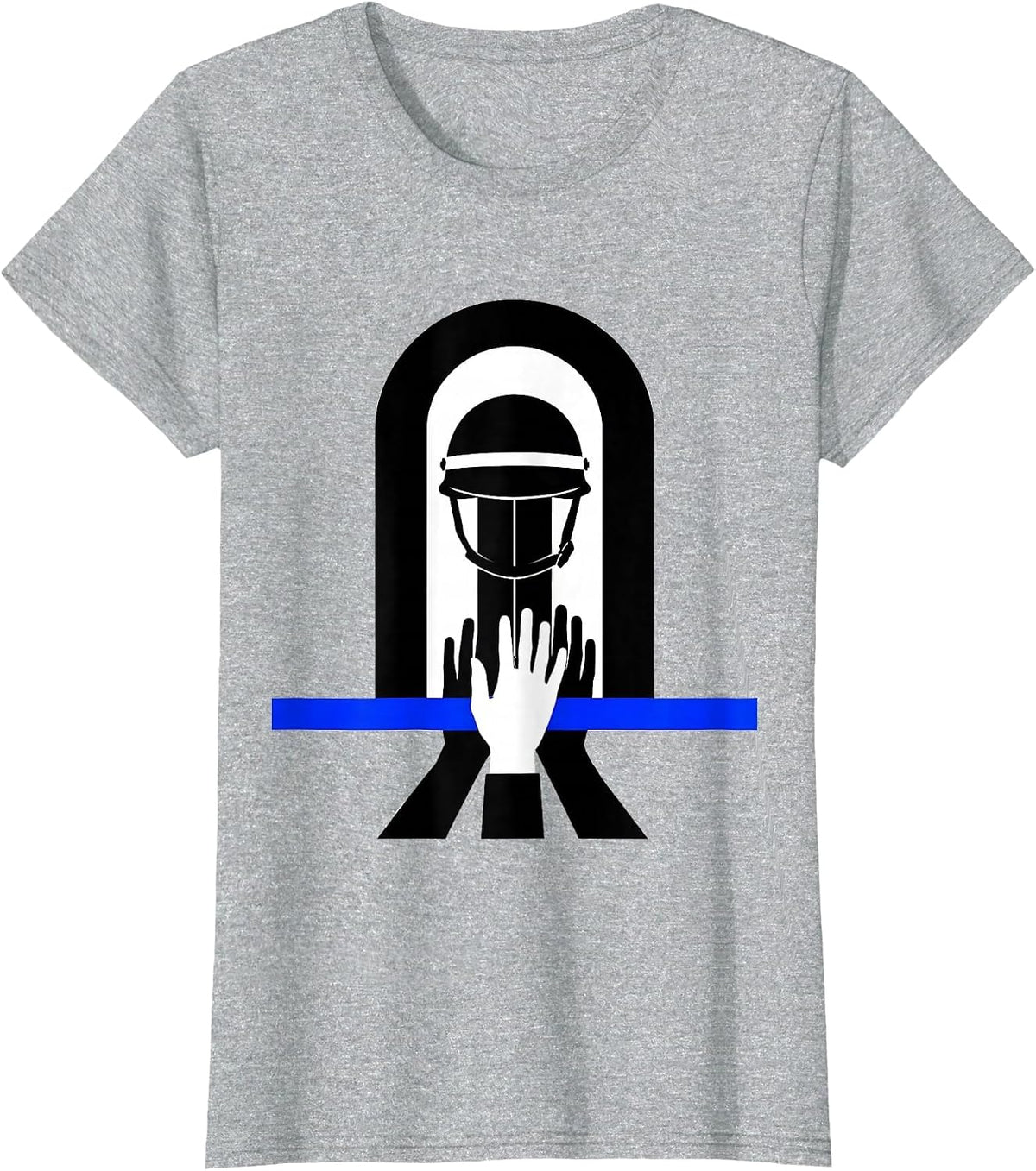 Police Precinct Thin Blue Line Back the Blue Support T-Shirt - Heather Grey