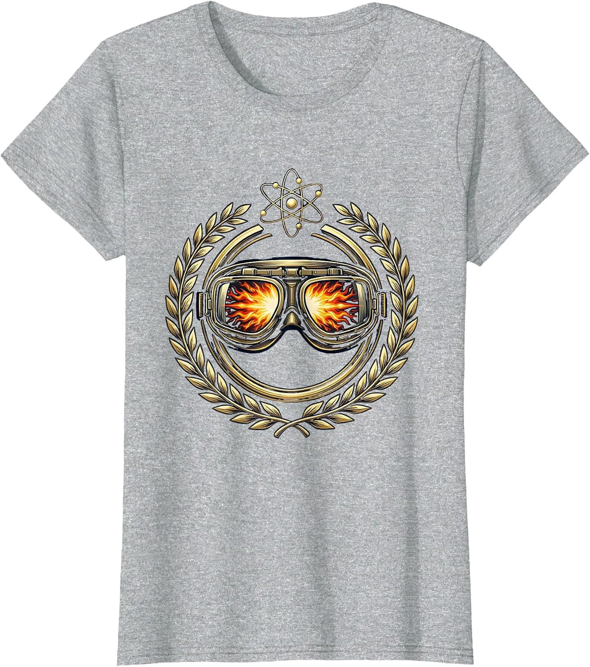 Women's Science Teacher Safety Goggles Explosion Graphic T-Shirt - Heather Grey