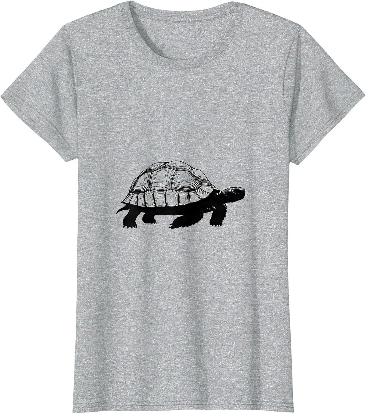Minimalist Tortoise Outline Funny Turtle Lover Gift T-Shirt - Heather Grey