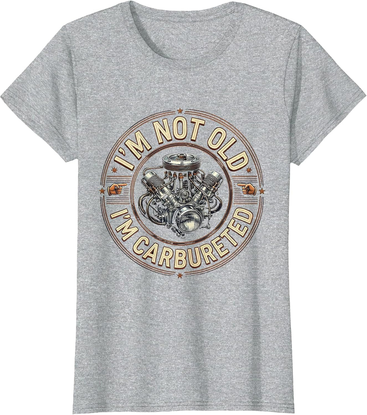 I'm Not Old, I'm Carbureted Funny Classic Car Guy Vintage T-Shirt - Heather Grey