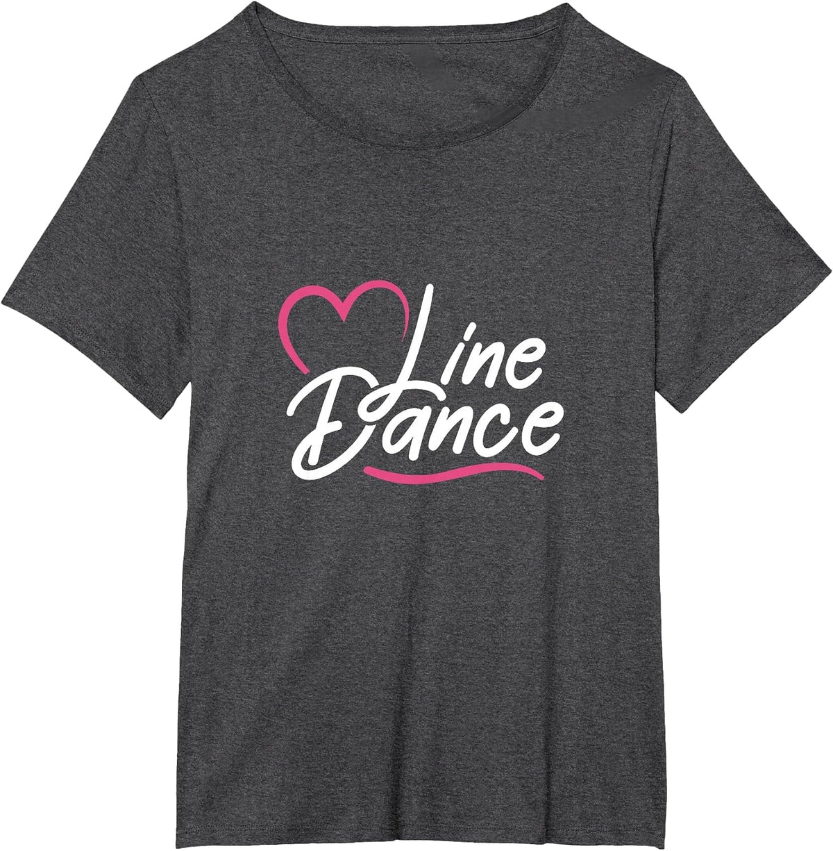 Line Dance Heart Western Line Dancing Cowgirl Dancer T-Shirt - Dark Heather Grey