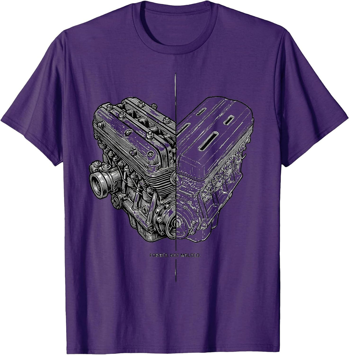 Forged Not Molded Vintage Classic Muscle Car Enthusiast T-Shirt - Purple