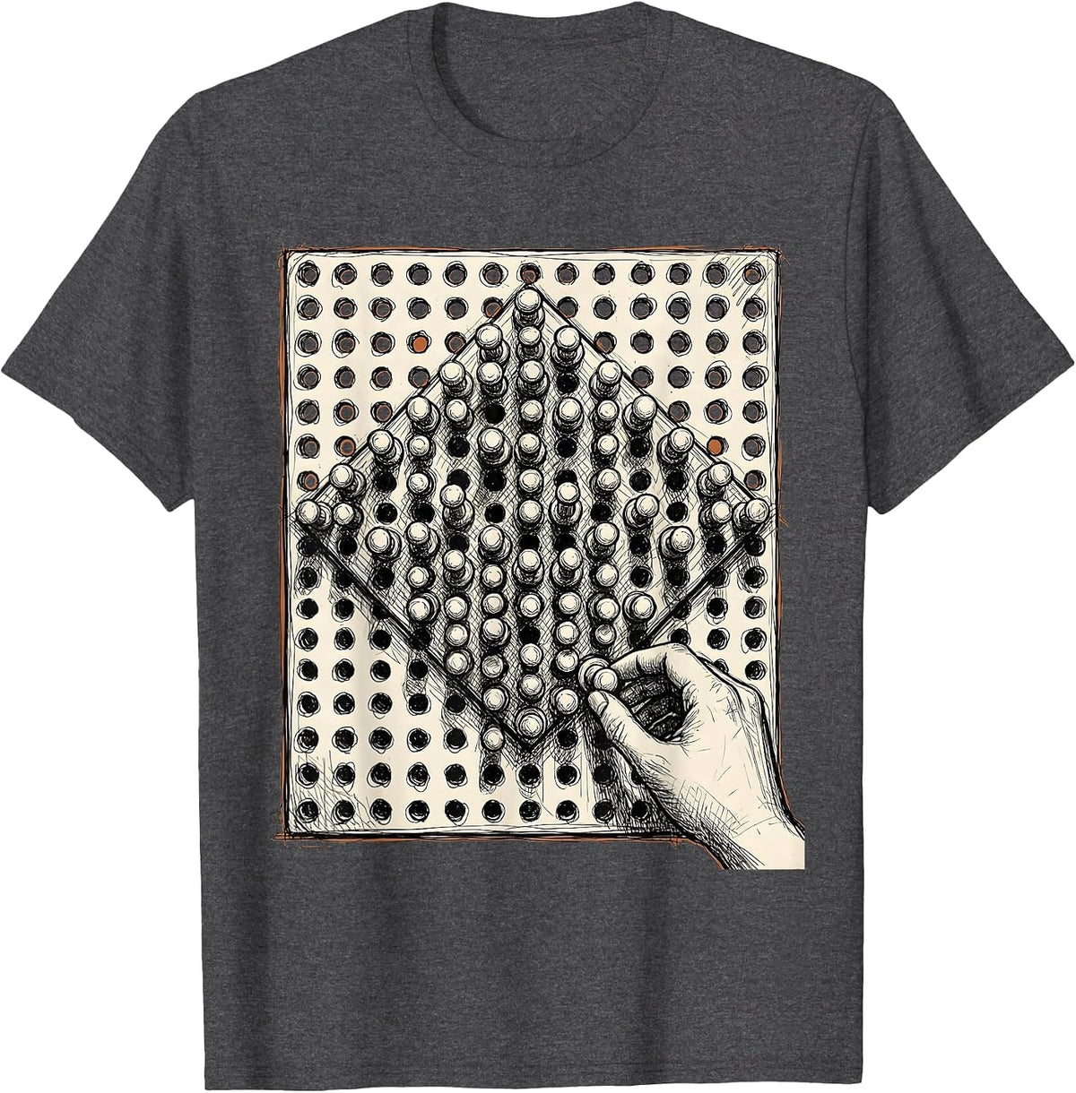 Occupational Therapy Pegboard Colorful Pegs Design T-Shirt - Dark Heather Grey