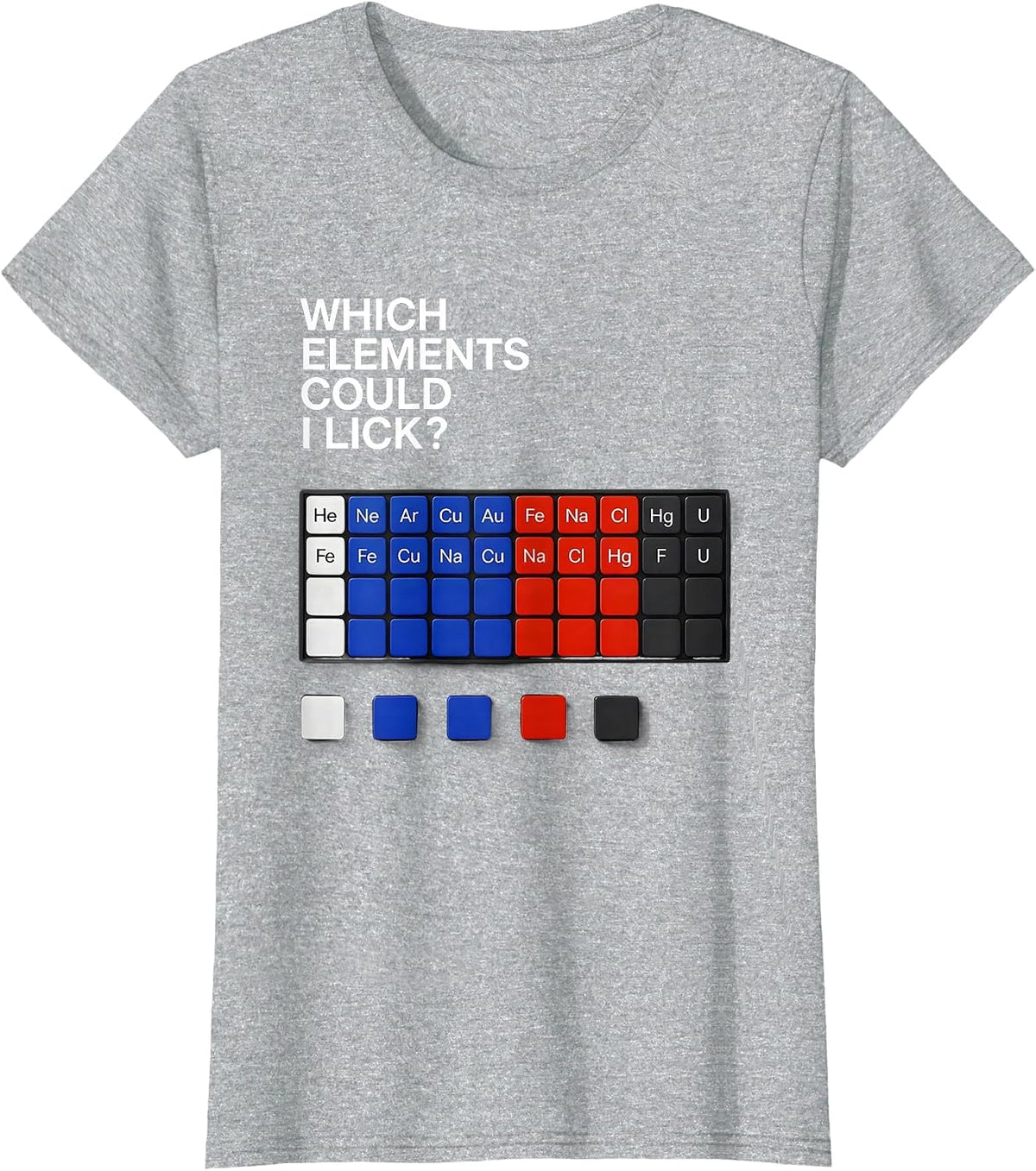 Women's Which Elements Could I Lick Funny Periodic Table Science T-Shirt - Heather Grey