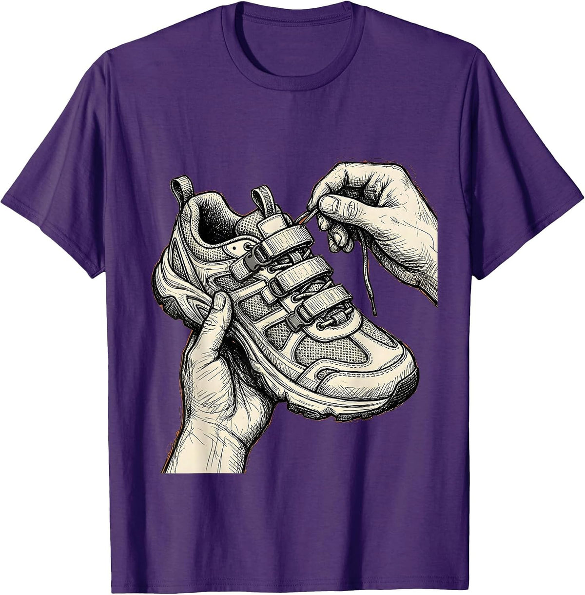 Men's Occupational Therapy Adaptive Shoe Lacing Graphic T-Shirt - Purple