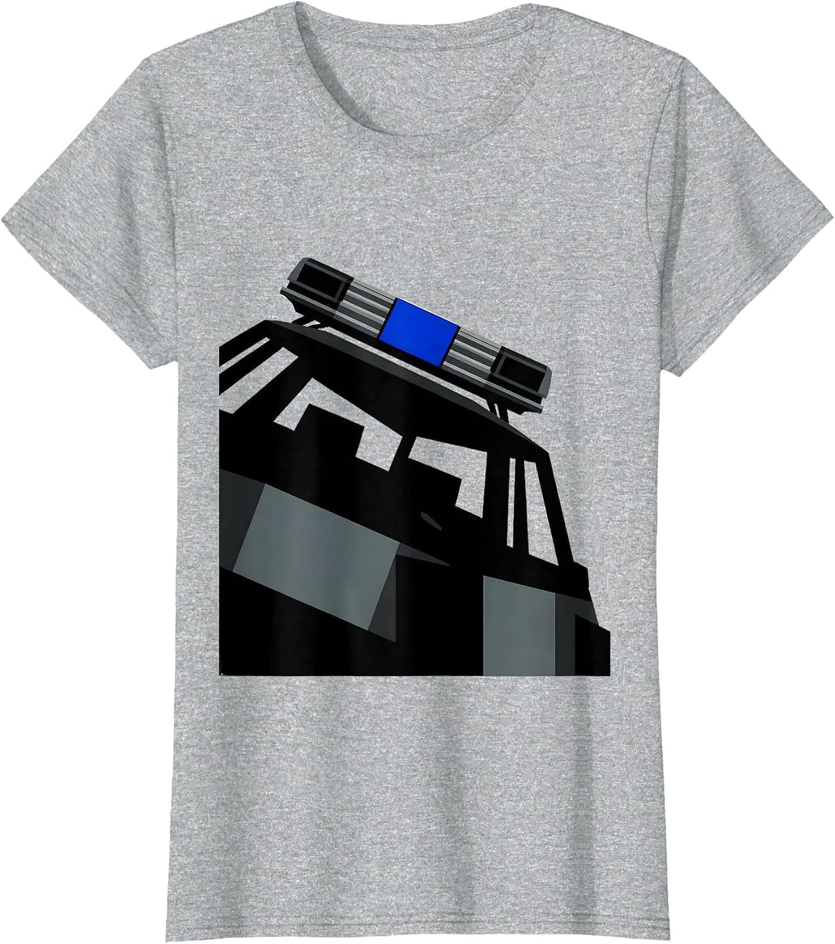 Police Light Bar Modernist Thin Blue Line Support T-Shirt - Heather Grey