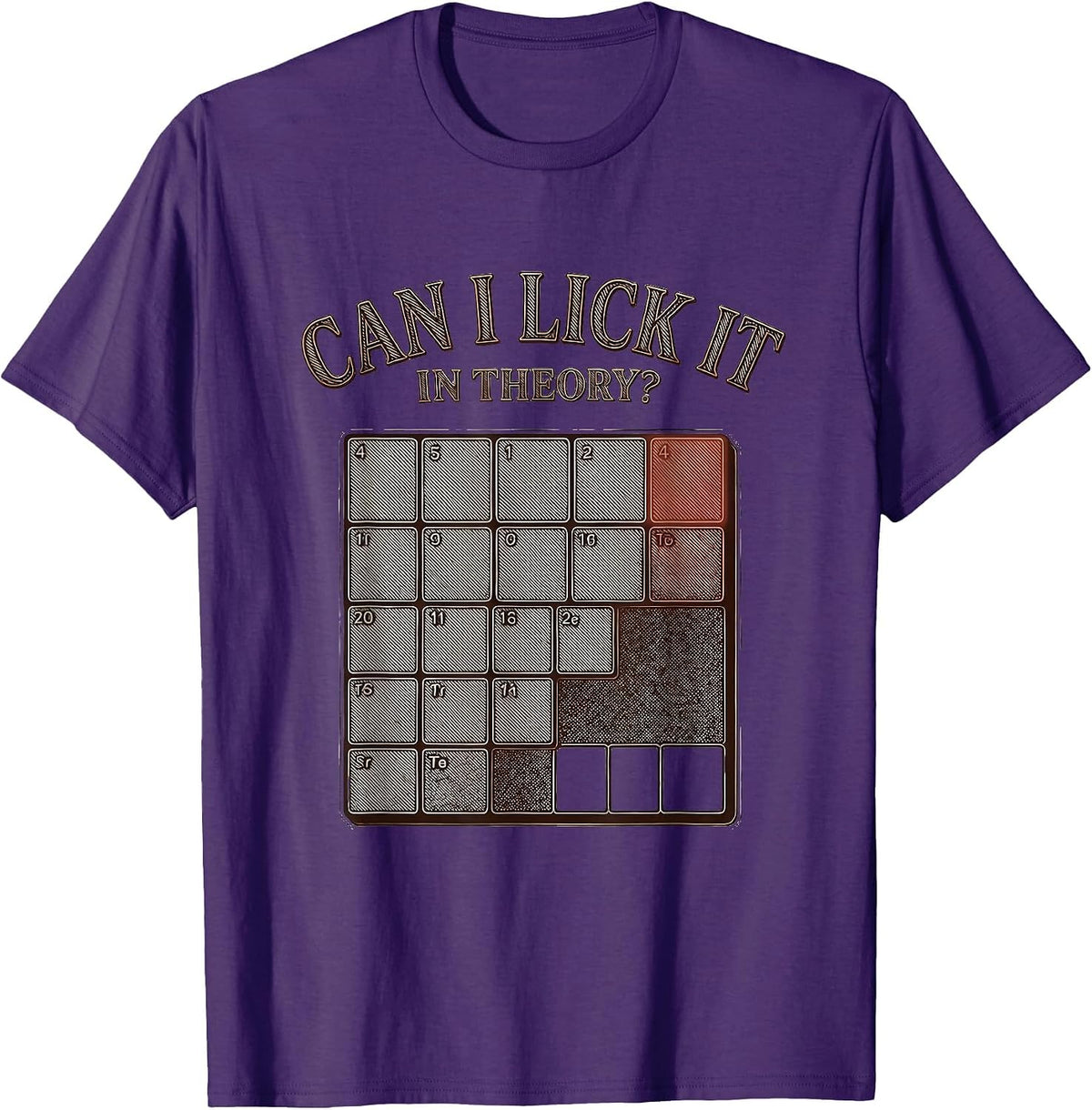 Can I Lick It In Theory Funny Periodic Table Science Teacher T-Shirt - Purple