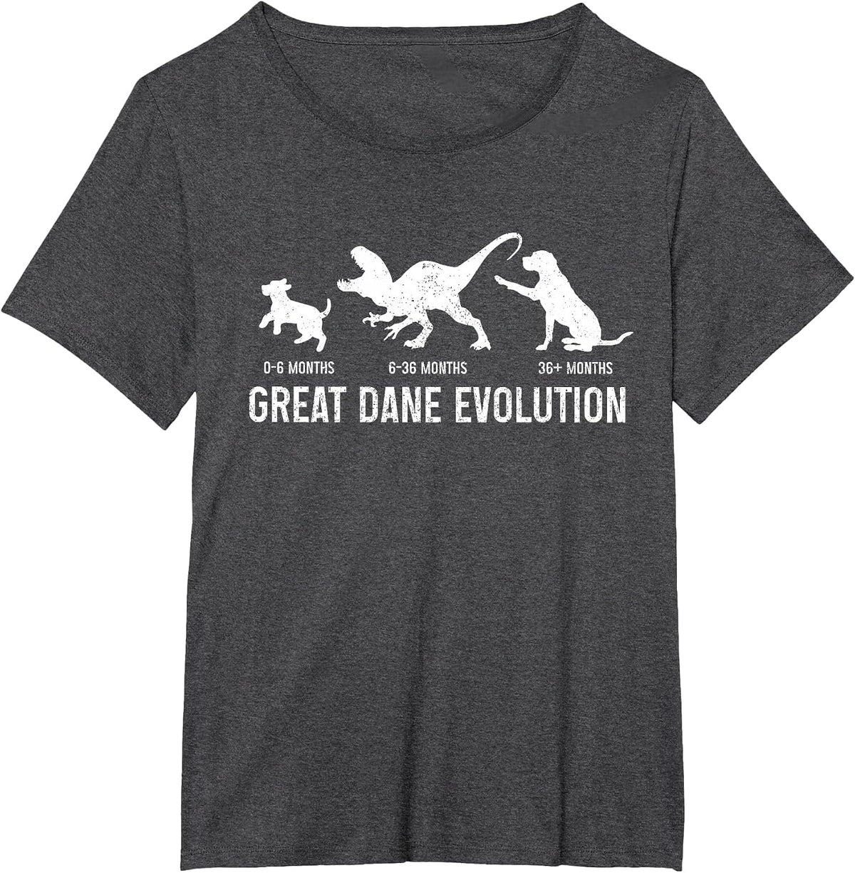 Great Dane Shirt Evolution Great Dane Mom Dog Owner T-Shirt - Dark Heather Grey