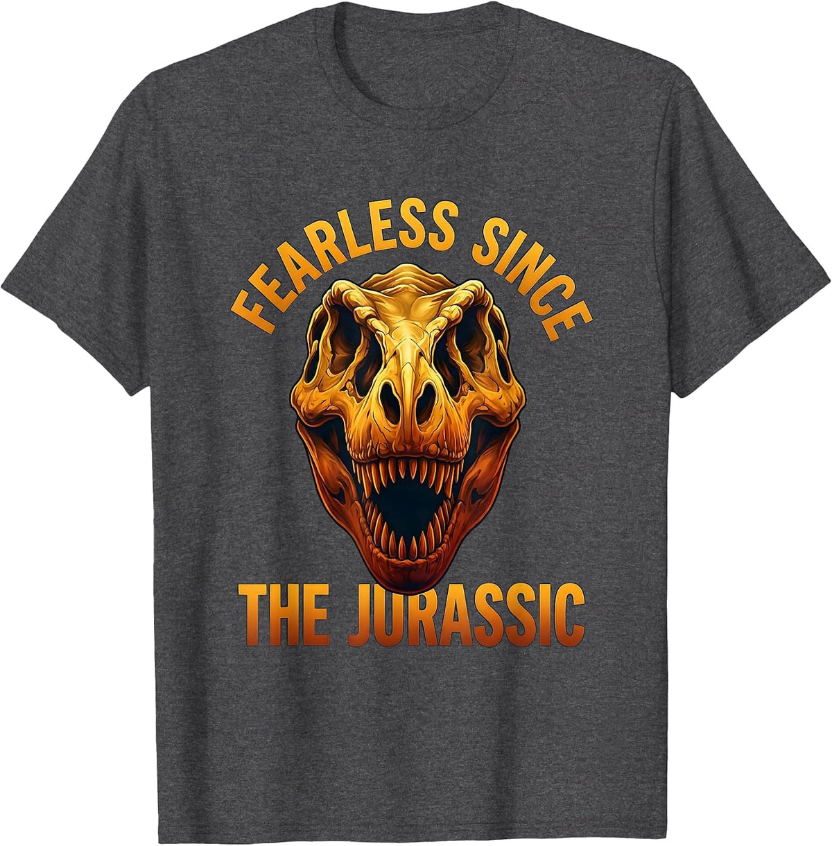 Men's Fearless Since the Jurassic Dinosaur Design T-Shirt - Dark Heather Grey
