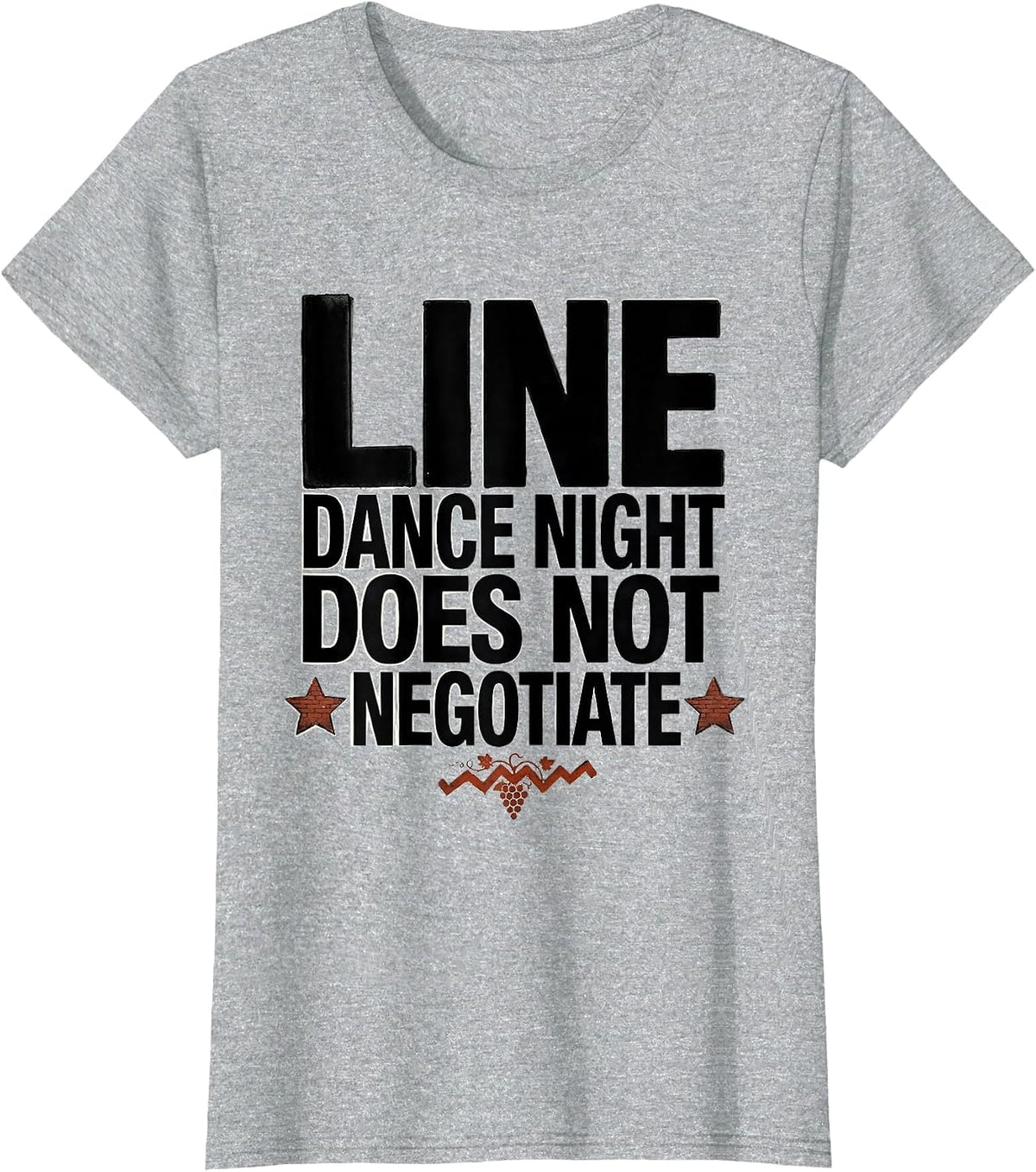 Women's Line Dance Night Does Not Negotiate Funny Line Dance Group T-Shirt - Heather Grey