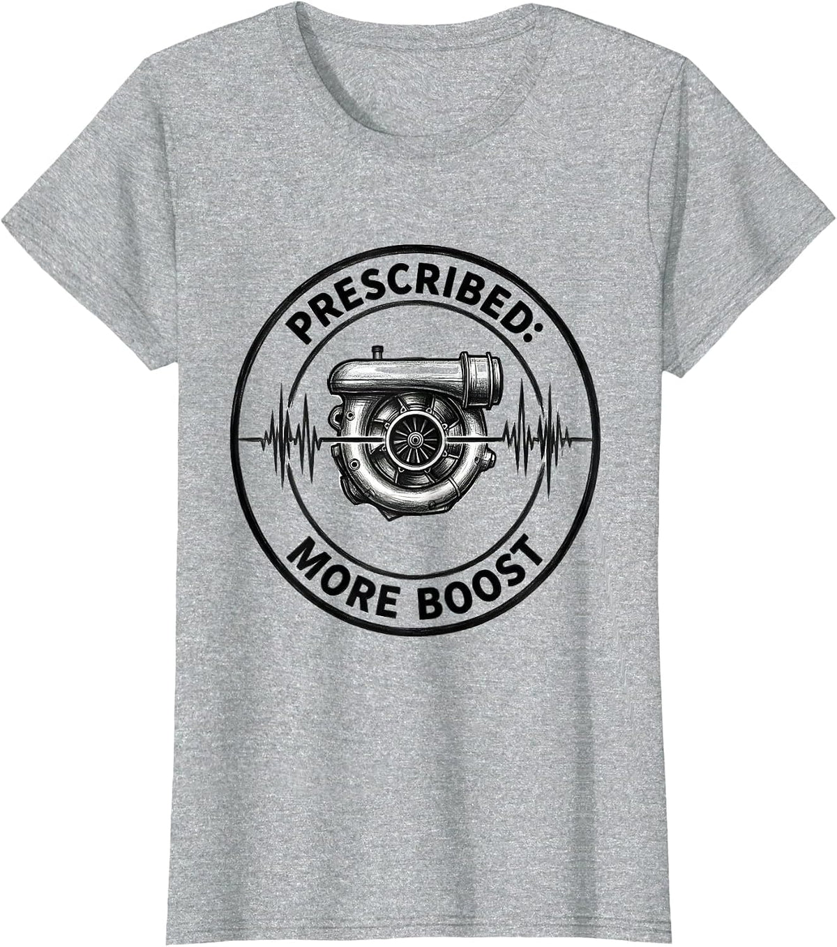Women's More Boost Monochromatic Auto Enthusiast Humor Car Guy Gift T-Shirt - Heather Grey