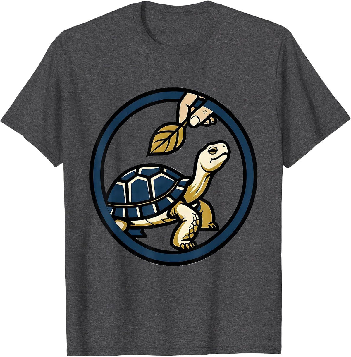 Sealed Tortoise Emblem Pet Lover Gift T-Shirt - Dark Heather Grey
