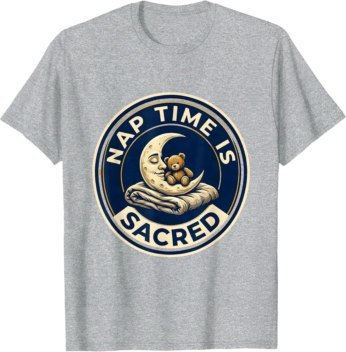 Men's Nap Time Is Sacred Preschool Teacher Design T-Shirt - Heather Grey