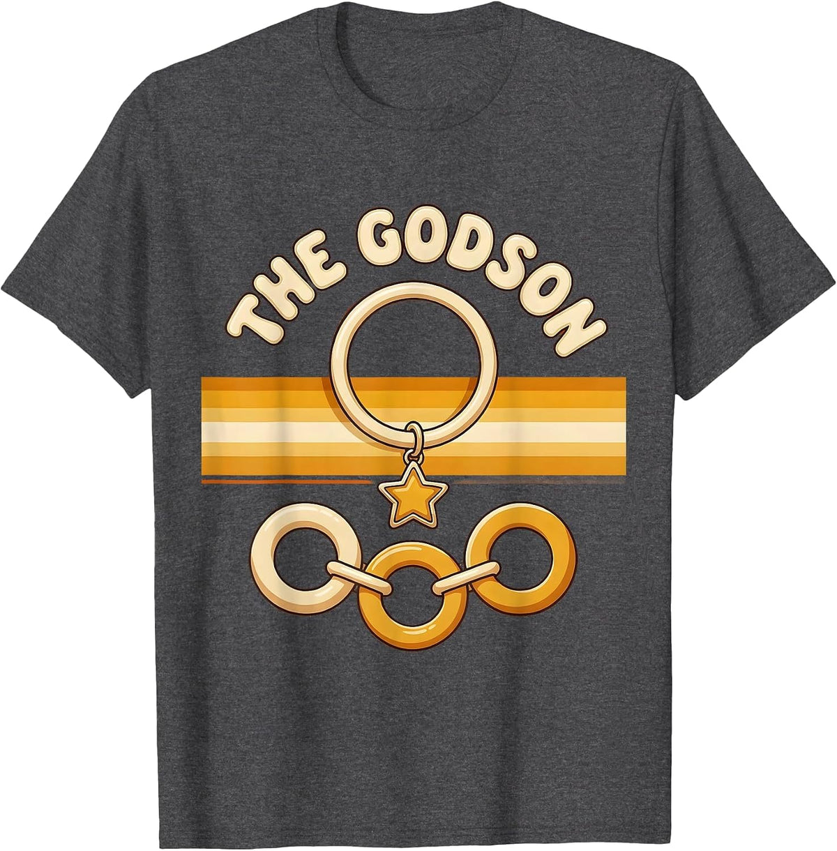 The Godson Retro 70s Funny Godmother Gift Godchild T-Shirt - Dark Heather Grey