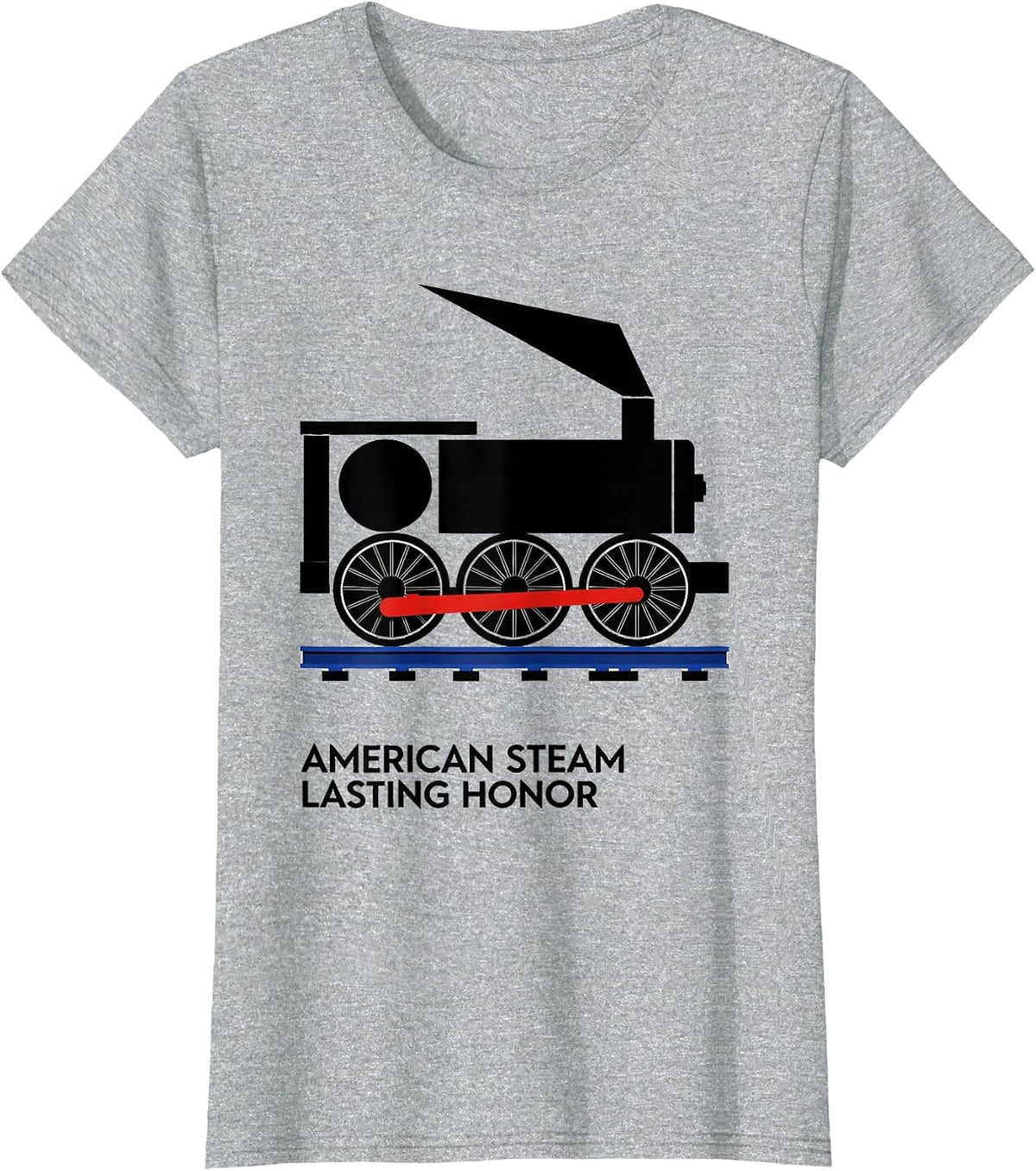 American Steam Lasting Honor Bauhaus Modernist Train T-Shirt - Heather Grey