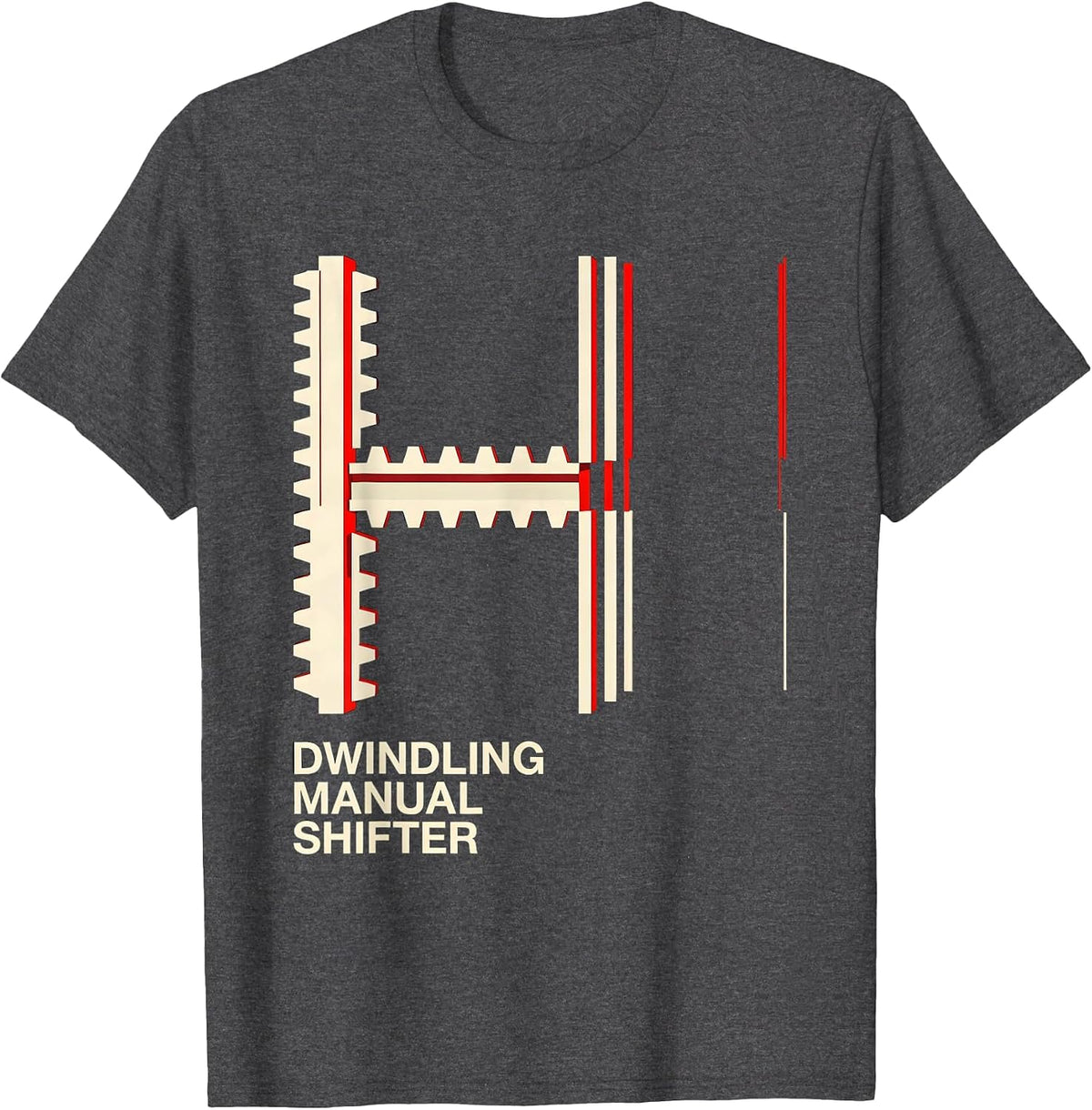 Dwindling Manual Shifter Funny Manual Transmission Car Guy T-Shirt - Dark Heather Grey