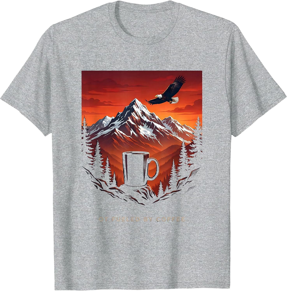 Men's OT Fueled By Coffee Occupational Therapy Design T-Shirt - Heather Grey
