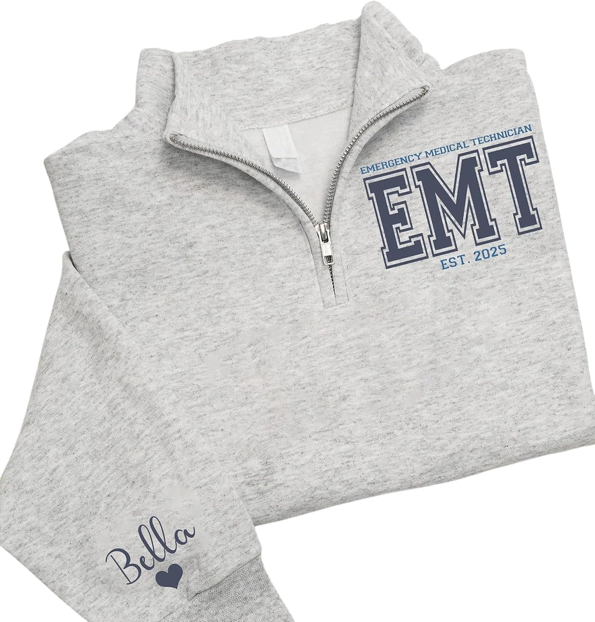 Custom Profession Quarter Zip Sweatshirt, Personalized Work Shirt for Professionals - Emergency Medical Technician