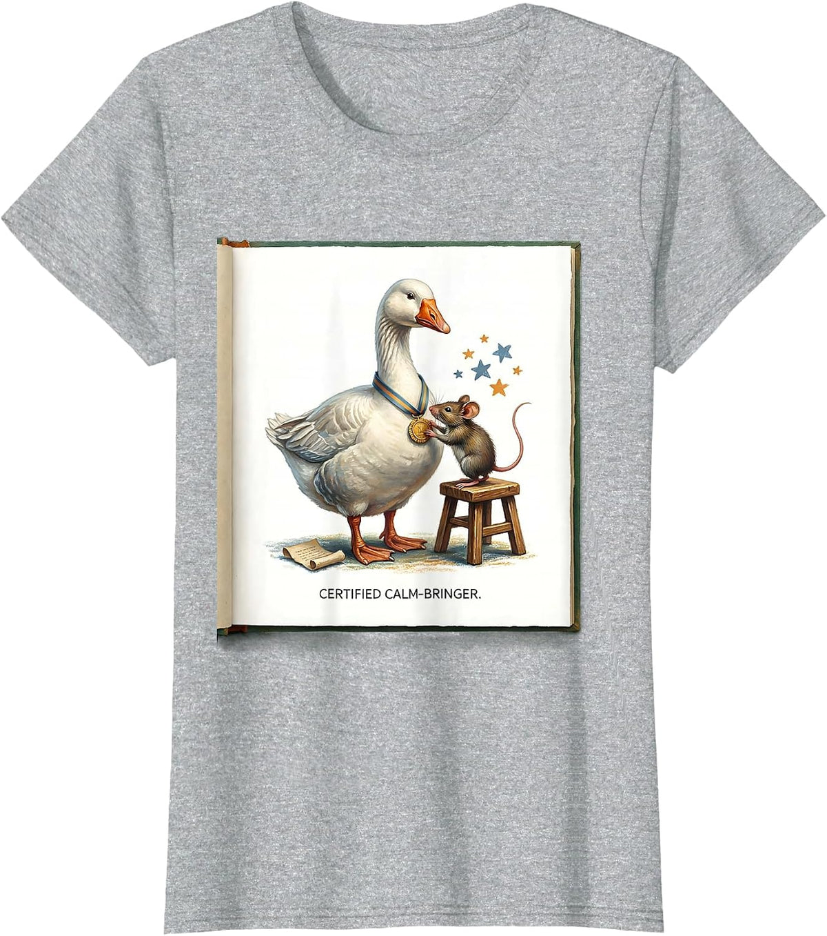 Certified Calm-Bringer Funny Mental Health Counselor Goose T-Shirt - Heather Grey