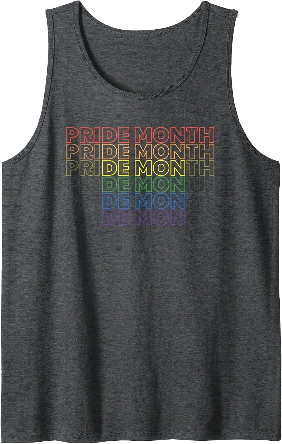Funny Pride Month - Demon Tank Top - Dark Heather Grey