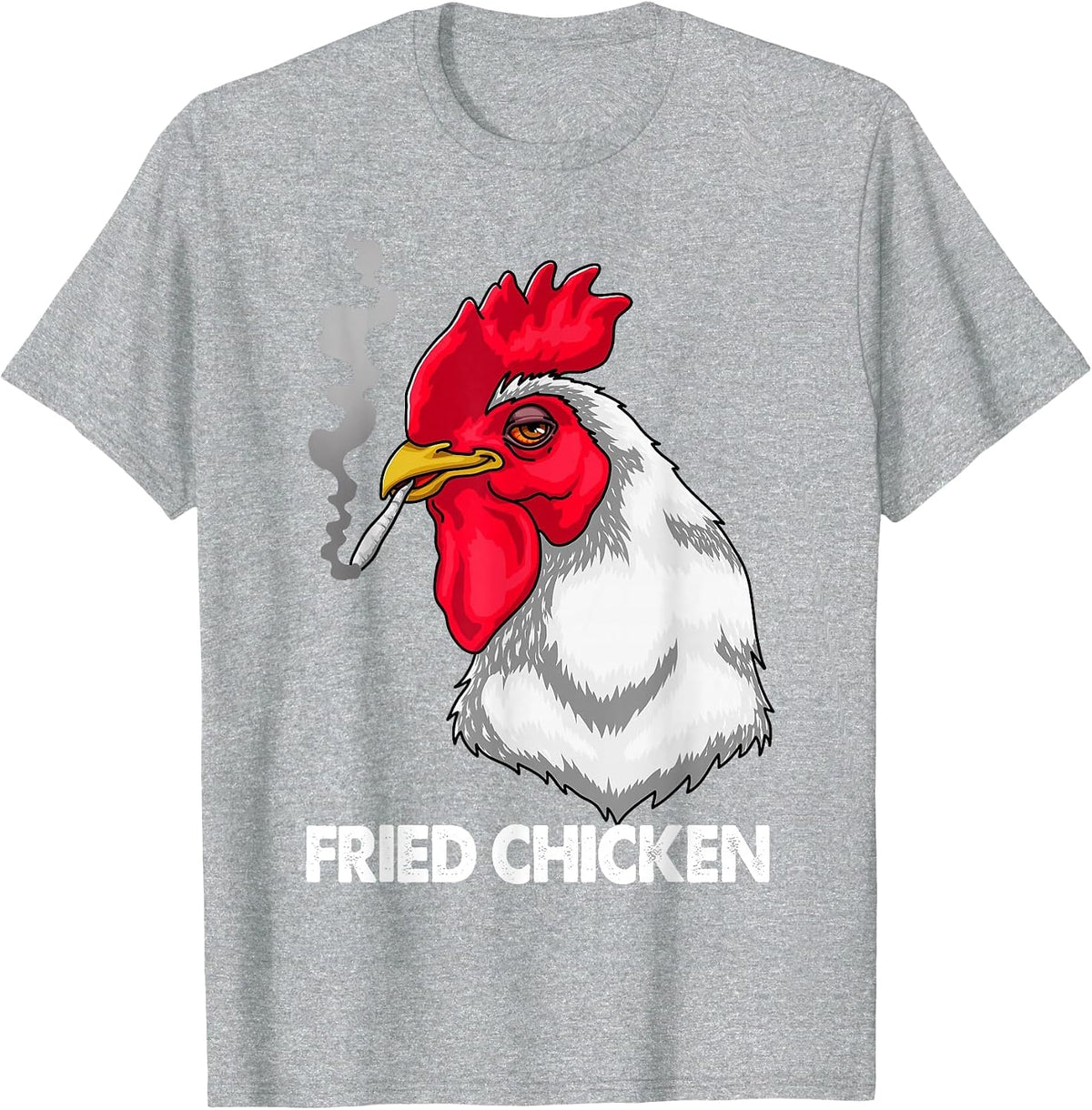 Funny Fried Smoking Chicken Tee Shirt Flock Boss Women T-Shirt - Heather Grey