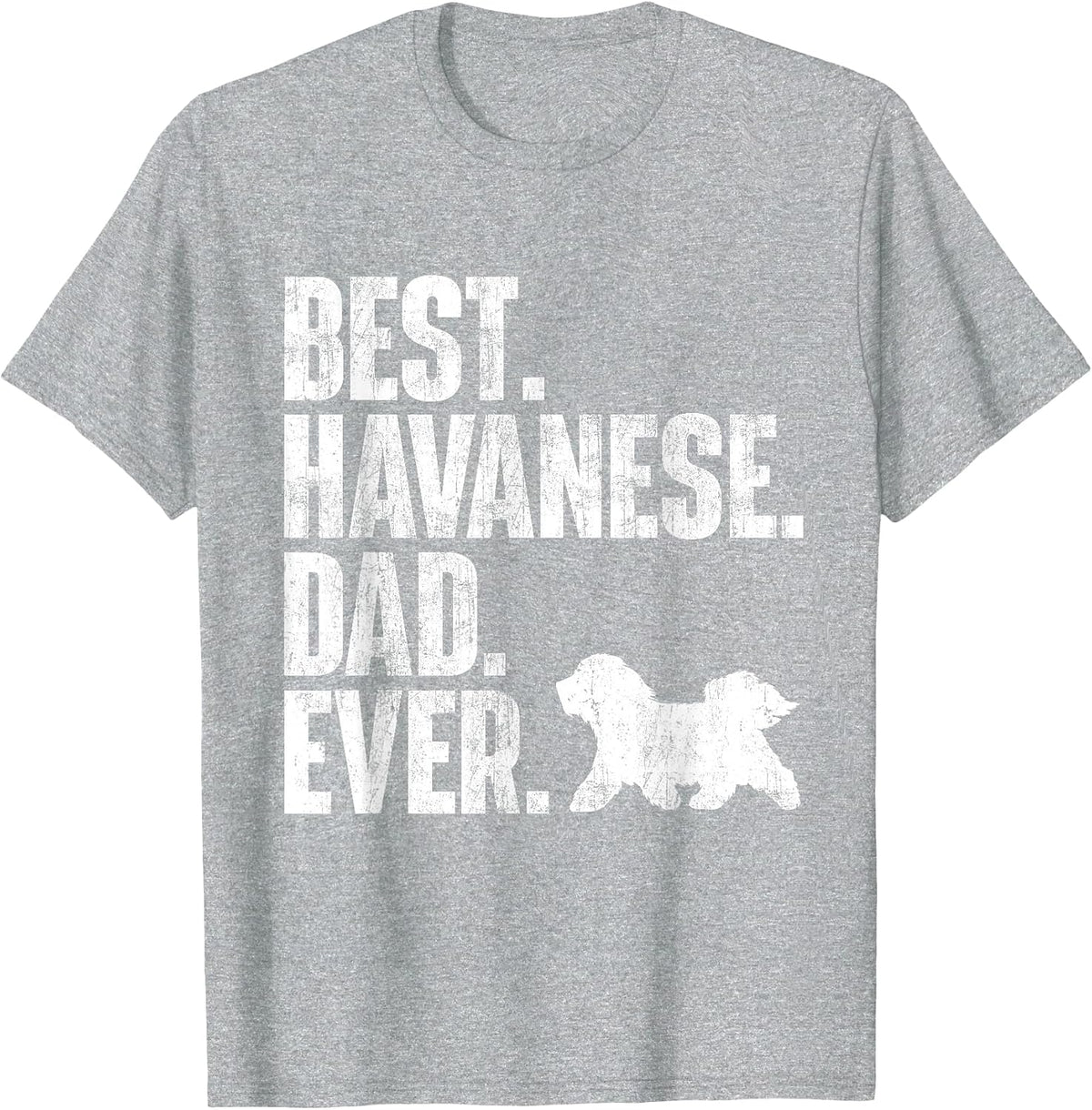 Best Havanese Dad Ever - Cuban Havaneser Havanezer T-Shirt - Heather Grey