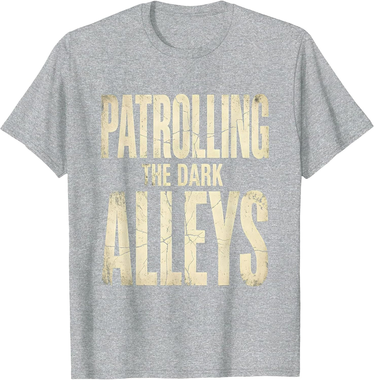 Men's Halloween Police Flashlight Dark Alley Design T-Shirt - Heather Grey