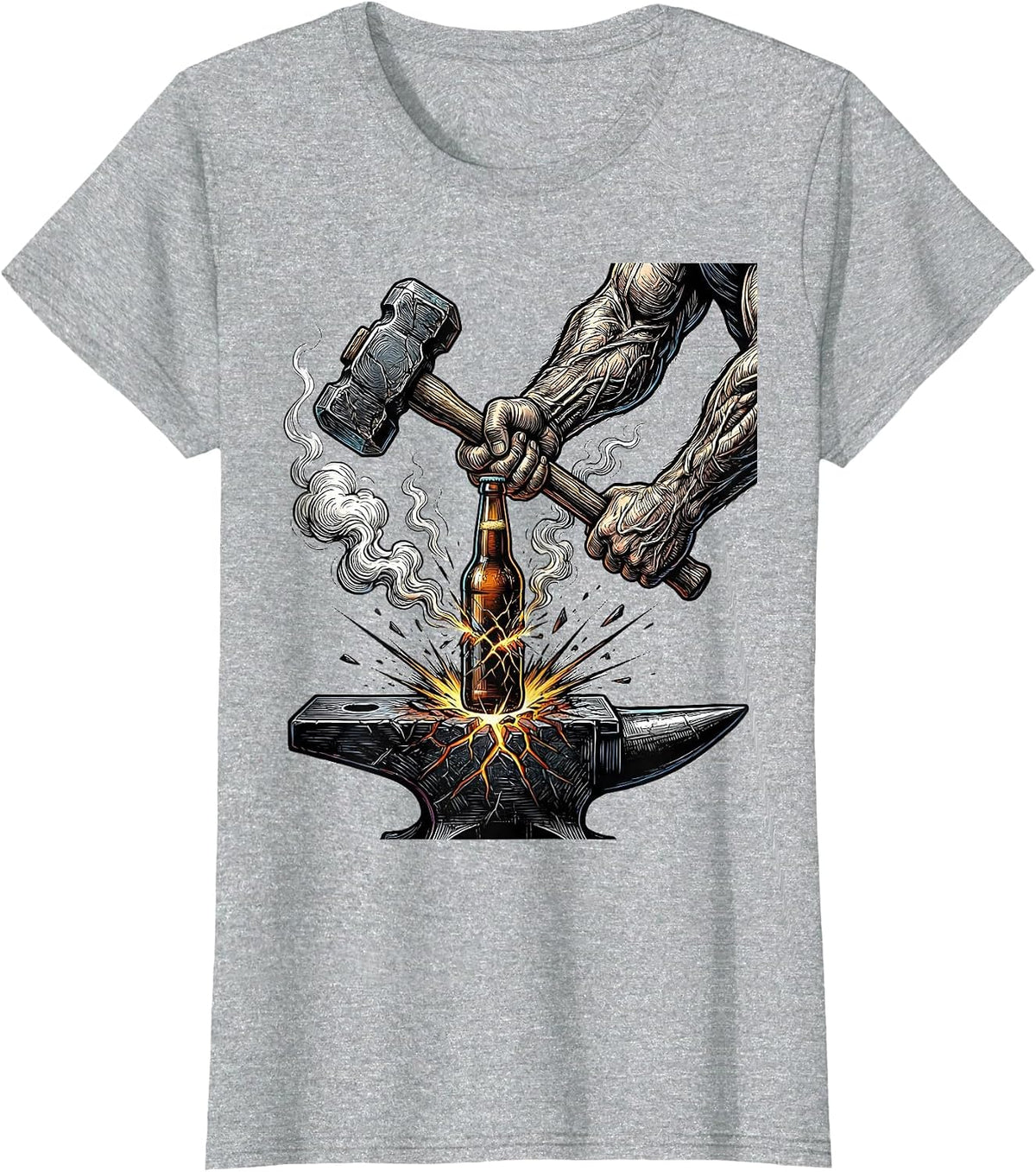 Blacksmith Beer Forge Graphic Tee T-Shirt - Heather Grey