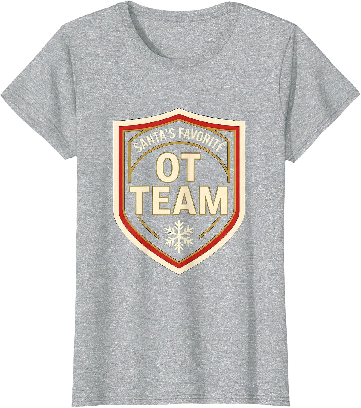 Santa's Favorite OT Team Funny Occupational Therapy T-Shirt - Heather Grey